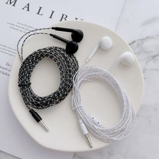 Tai nghe màn hình trong tai có dây 3,5 mm Cáp dài 2M / 3M Nút tai Bass phát trực tiếp Tai nghe ghi âm chơi game màu đen trắng Hàng có sẵn