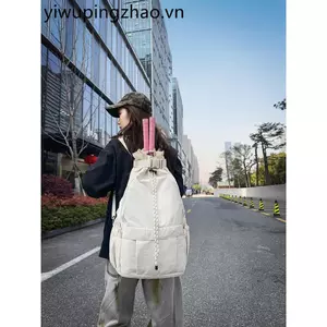 Chùm Miệng Màu Trơn Túi Cầu Lông Nữ Dung Tích Lớn Đơn Giản Phong Cách Hàn Quốc Ba Lô Thiết Kế Đa Năng Nhẹ Túi Máy Tính Nam
