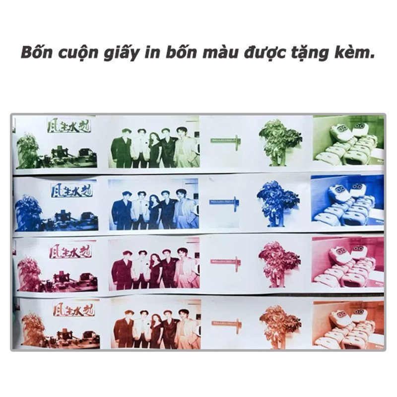 Máy Ảnh In Liền Cho Bé Camera Trẻ 48MP In Ảnh Màu Quay Video 1080P Kép Ống Kính Màn Hình Cảm Ứng