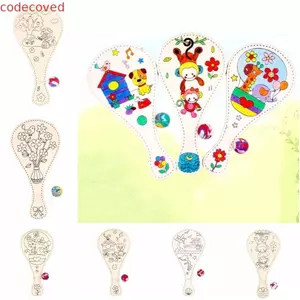 COCODECOVED DIY Vợt Có Bóng, Vợt Trống Có Dây DIY Mái Chèo Bóng Có Dây, Đồ Chơi Vợt DIY Tương Tác Đàn Hồi Bằng Gỗ Giáo Dục