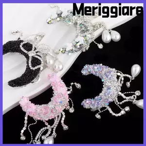 Phụ kiện vòng cổ MERIGGIARE, Mặt dây chuyền móc khóa Acrylic hình mặt trăng, Thời trang thủ công DIY tinh tế Làm phụ kiện trang sức đơn giản cho đồ trang sức và phụ kiện DIY