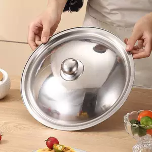 AA 10-32Cm Thép Không Gỉ Nắp Nồi Tròn Thay Thế Đa Năng Chảo Chiên Bao Viền Mịn Máy Rửa Chén An Toàn Cho Chảo Chảo Nồi Canh VN