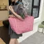 Túi Tote vải E-WOITD Gingham có thiết kế kẻ sọc trắng và không gian rộng rãi Hoàn hảo cho công việc đi học Mua sắm Sử dụng hàng ngày E-WOITD