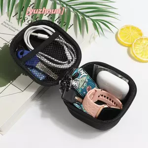 Túi lưu trữ tiện ích kỹ thuật số vỏ cứng Mini 3C di động bằng da nhân tạo Tai nghe Cáp dữ liệu U Disk Organizer