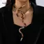 AqToCna Punk Rắn Uốn Cong Choker Có Thể Điều Chỉnh Hình Chữ Y Kim Loại Rắn Quấn Nelace Cá Tính Trang Sức Phụ Kiện AqToCna