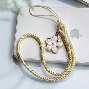 Nghệ Thuật Tươi Mới Dây Điện Thoại Di Động Dây Điện Thoại Ngắn Dây Đeo Cổ Tay Dệt Hoa Cổ Chìa Khóa U Đĩa