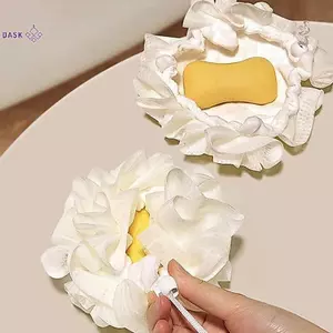 Khăn tắm 2 trong 1 Loofah có dây rút đóng cửa cho xà phòng Lưới tẩy tế bào chết mềm Vòi hoa sen Bọt biển Chăm sóc da Dụng cụ tắm