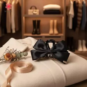 MJnmc Thanh Lịch Pháp Nơ Vuốt Kẹp Nhẹ Nhàng Tay Cầm Không Hư Hại Kẹp Tóc Nữ Cô Gái Trường Học Văn Phòng Du Lịch Sử Dụng Mới
