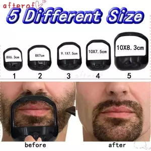 AFTEROF 5 Cái / bộ Dụng Cụ Tạo Kiểu Râu, 5 Kích Cỡ Râu Dê kiểu Pháp, Mẫu Cạo Râu Đối Xứng Bằng Nhựa Tạo Kiểu Bền Đẹp Nam