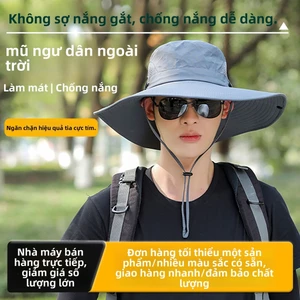 Câu Cá Mũ Chống Nắng Nam Mùa Hè Tấm Che Nắng Xô Mũ Tùy Chỉnh logo Lớn Vành Leo Núi Mũ Chống Nắng