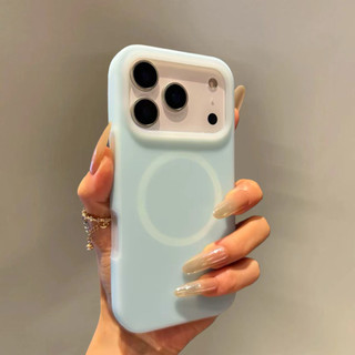 Ốp điện thoại silicon từ tính thạch màu trơn cho iPhone17 16 15 14 13 12 11 Pro Max bảo vệ camera chống sốc Vỏ lưng mềm chống rơi