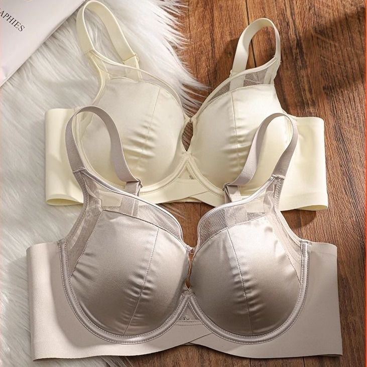 Nhẹ Sang Trọng Mỏng Cốc Satin Đồ Lót Vòng Thép Mềm Có Thể Điều Chỉnh Áo Ngực Cup