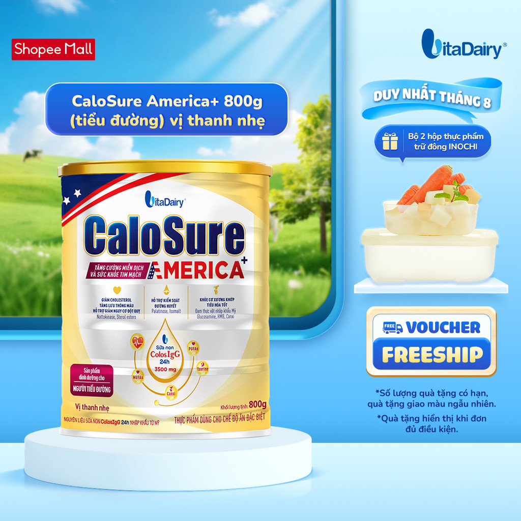 Calosure America+ 800g (tiểu đường) vị thanh nhẹ - VitaDairy | Shopee ...