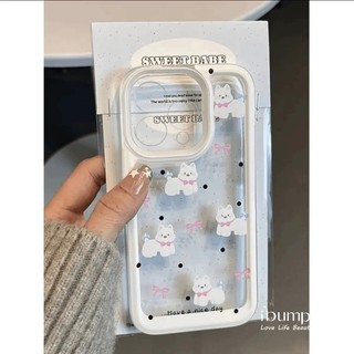 ibumpers Ốp Điện Thoại iPhone Họa Tiết Chó Con Hàn Quốc Dễ Thương Ốp Lưng Trong Suốt Cho IPhone 16 15 14 12 13 11 Pro Max IP 7 8 Plus X XS XR
