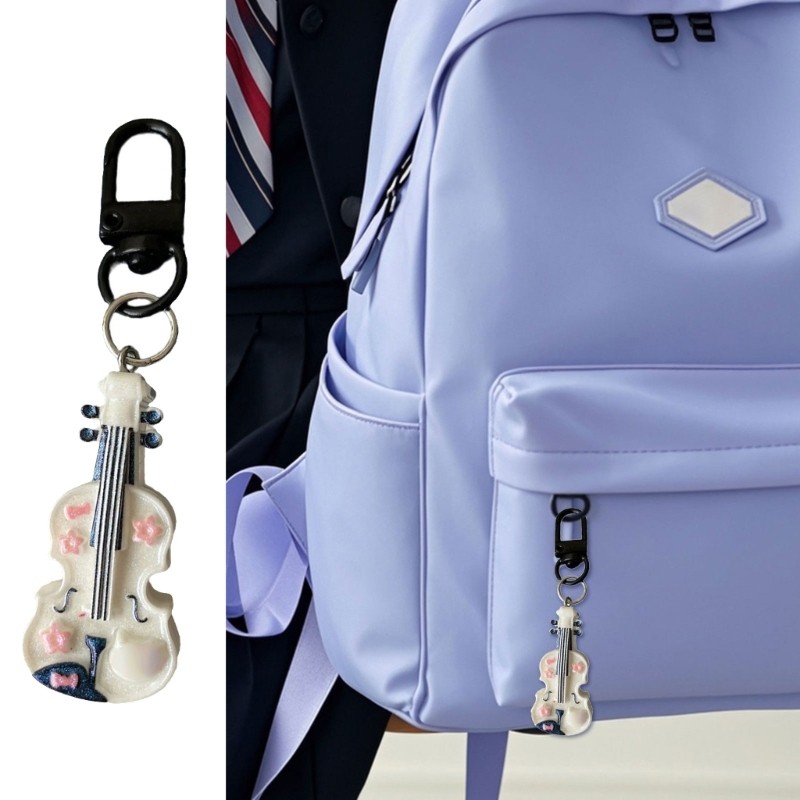 Giữ Móc khóa đàn Violin mèo quyến rũ Trang sức thời trang di động cho học sinh