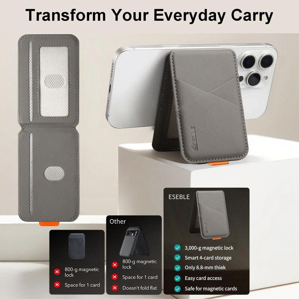 Da Sang Trọng Điện Thoại Di Động Từ Tính Đựng Thẻ Cho IPhone 14 13 15 16 17 Pro Max 16Plus RFID Chống Nháy Ngân Hàng Thẻ ID