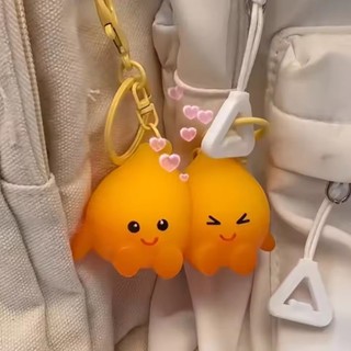 Kawaii Dễ Thương Từ Hút Móc Khóa Treo Phụ Kiện Động Vật Phát Sáng Trong Tối Móc Khóa Hoạt Hình PVC Cặp Đôi Móc Khóa Cô Gái