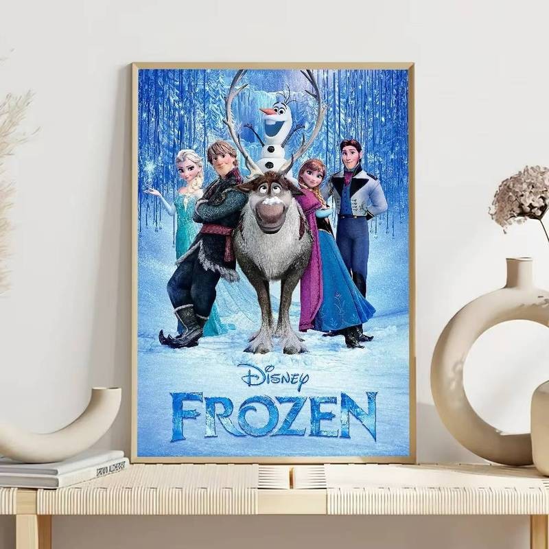 Poster hoạt hình Frozen 2 poster in màu xanh, thích hợp cho phòng ngủ, phòng khách, văn phòng, trang trí nhà cửa, tranh phòng, tranh trang trí vải canvas
