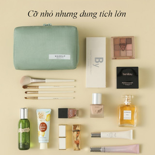 【BabyJoy】Túi Đựng Mỹ Phẩm Du Lịch Mini,túi son môi,nhiều ngăn đựng,Dễ dàng mang theo,Dây kéo đôi bằng da