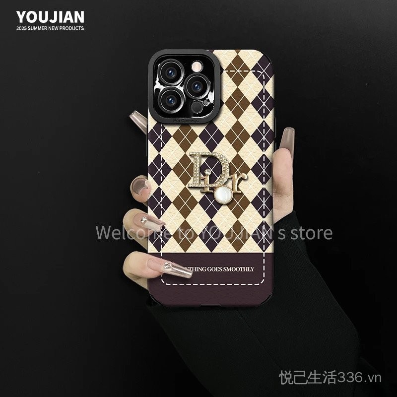 Thích hợp cho iPhone16 Diamond Street Wear Phone Case 13 / 14 / 15promax Eyelid Pattern 7 / 8p Nữ se