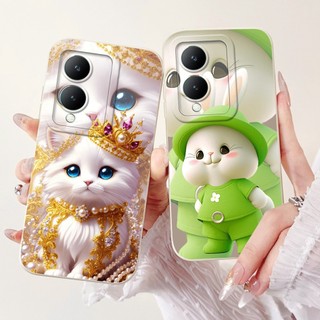 Vỏ Bảo Vệ Camera Cho Vivo Y17s 2023 Ốp Lưng Mèo Thỏ Hoạt Hình Dễ Thương Vỏ Silicon Mềm Cho VivoY17s Y 17s Vỏ Điện Thoại