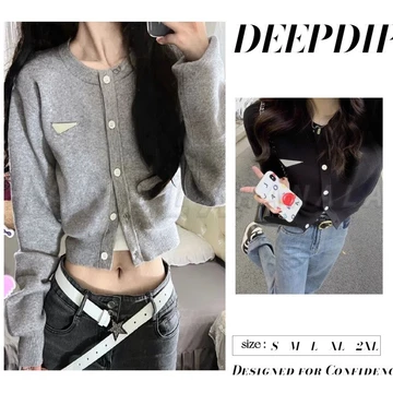 DEEPDIP Áo cardigan len Áo len nữ Áo cardigan nữ Áo len len dệt kim thời trang thu đông dành cho nữ