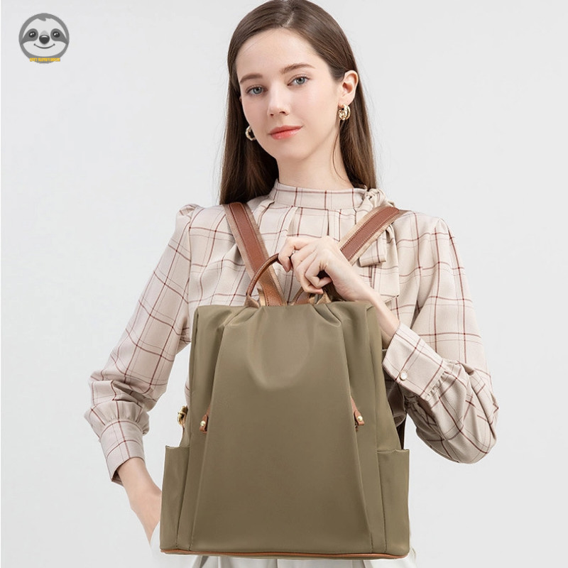 Phong cách Nhật Bản Phong cách Muji / Ba lô du lịch thông thường bằng vải Oxford / Ba lô nữ màu trơn nhạt / Túi đi học phù hợp với sức chứa lớn / Túi đi học sổ tay làm việc