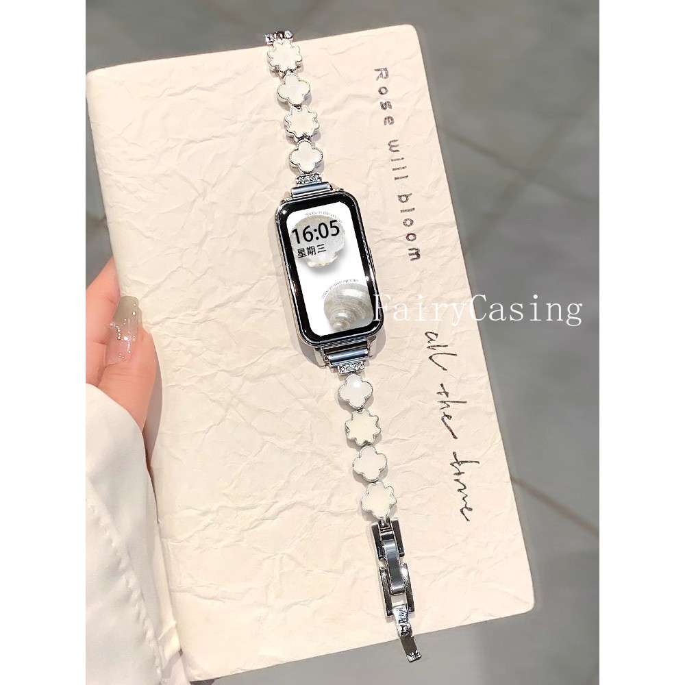 Dây Đeo Kim Loại Cho Huawei Band 11 10 9 8 Thay Thế Dây Đeo Tay Nữ Vòng Tay Cho Huawei Honor Band 9 Thép Không Gỉ Correa