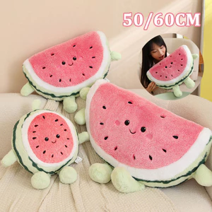 Gấu Bông Gối Ôm Dưa Hấu Dễ Thương, Gối Trái Cây Mặt Cười Mềm Mại, thú nhồi bông lông mịn cao cấp, làm quà tặng cho bé