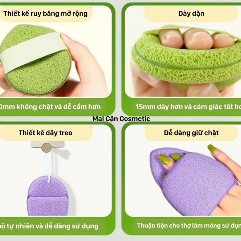Mút rửa mặt bọt biển miếng rửa mặt Puff mút rửa mặt Xunfuji sạch sâu lỗ chân lông mềm mại  IS29