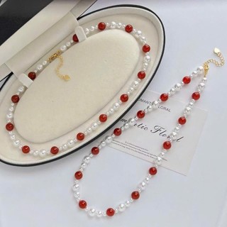 [ DAISYN ] - [ N992 ] - Vòng Cổ, Chuỗi Hạt, Dây Chuyền Ngọc Nhân Tạo Mix Đỏ Trắng Sang Trọng Cho Nữ, Phù Hợp Nhiều Dịp.