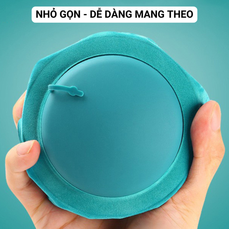 MB6 Gối kê cổ chữ u  cao cấp, Gối chữ u bơm hơi ngủ văn phòng, du lịch gấp gọn tiện dụng MALAN