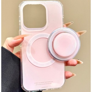 Sang Trọng Màu Nền Tiếng Anh Giá Đỡ Từ Tính Ốp lưng Thích Hợp Cho iPhone17 Pro Max 16 15 14 13 Pro Max Chống Sốc Bảo Vệ Camera Ốp Lưng Cứng Chống Rơi