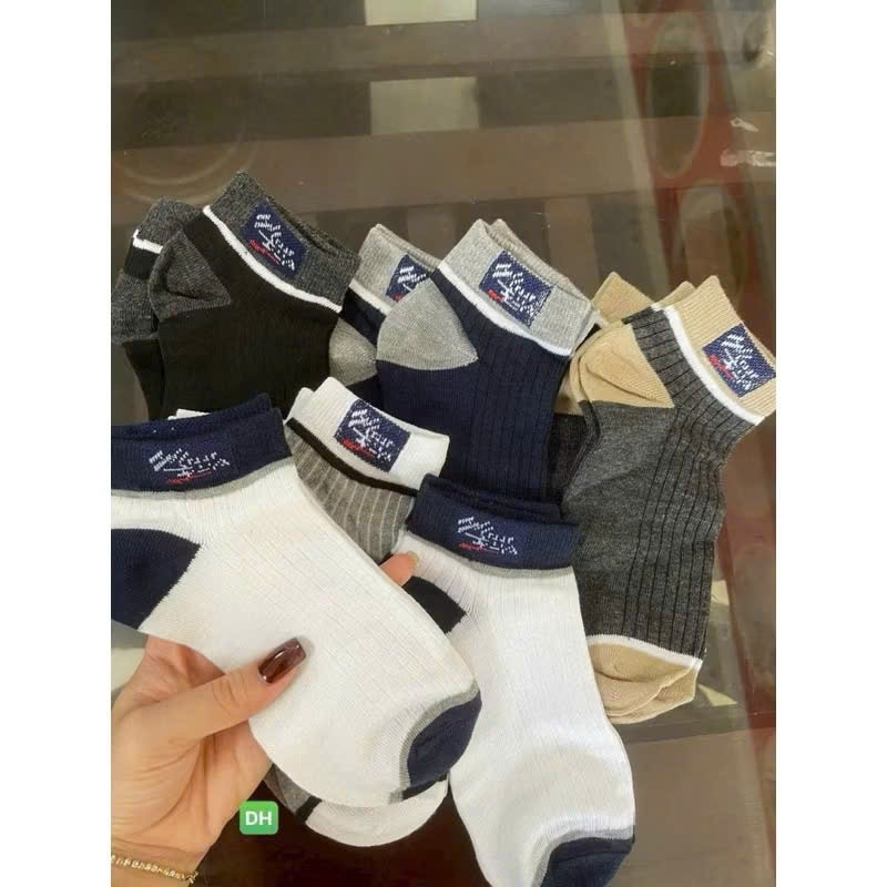 Sét 10 đôi tất vớ nam cổ ngắn , siêu co giãn chất liệu cotton thoáng khí thông hơi chống hôi chân mẫu mới 2025