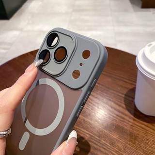 Dành Cho Magsafe Matte Hard Case Cho iPhone 17 16 15 Pro Max Air 14 Plus 12 13 11 Từ Tính Với Camera Phim Giáp Vỏ Chống Sốc