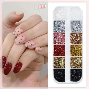 JRP 1mm Ngôi Sao Lấp Lánh Móng Tay Lấp Lánh Tình Yêu Trang Trí Móng Tay Móng Tay Thiết Kế Salon Phụ Kiện Dễ Thương DIY Nail Art Design JRP