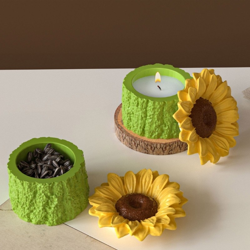 Mặt Trăng Hoa Hướng Dương Silicone Handmade - Khuôn Tạo Đồ Nhựa Trang Sức và Giá Đỡ Trang trí