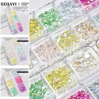 Hạt trang trí móng mắt mèo 12 lưới, tròn chấm, nàng tiên cá, hạt resin, dụng cụ làm móng cho tiệm