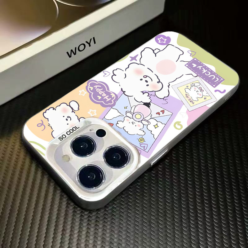 Ốp Lưng iPhone Hình Cún Con Đạp Xe Vui Nhộn - Tương Thích 16/15/14/13/12/11 Pro Max, XS Max, X