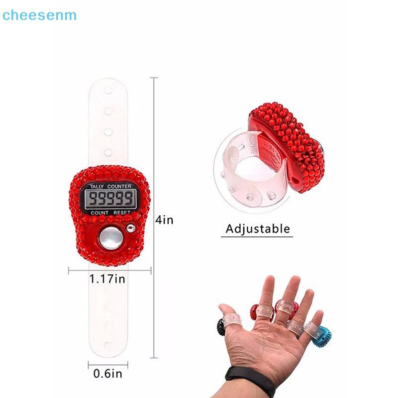 Cheenm Điện Tử Ngón Tay Đếm Nhẫn Ngón Tay Bấm Di Động Có Thể Đặt Lại Màn Hình Hiển Thị Kỹ Thuật Số Đếm Golf Phụ Kiện Cầu Nguyện VN