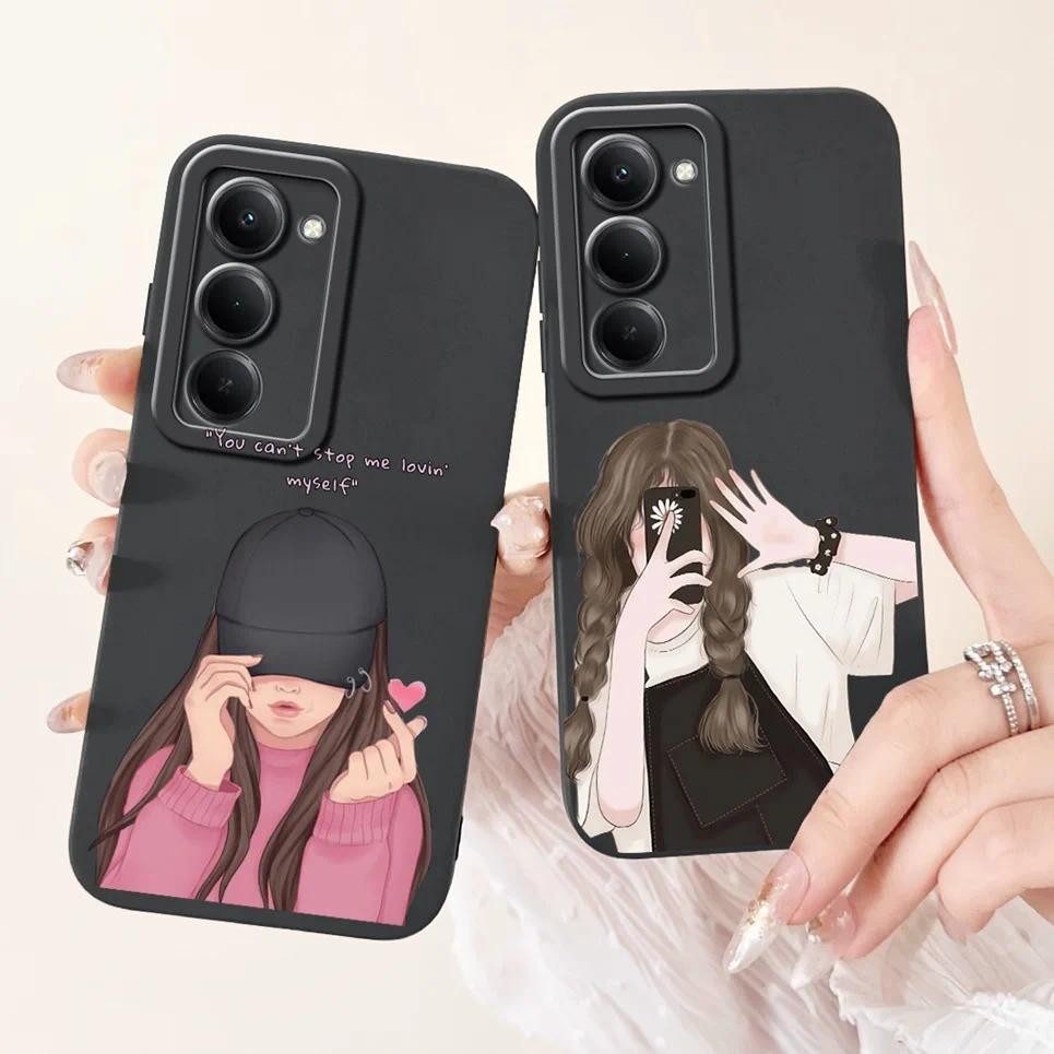 Vỏ hoa hình bướm nữ tính cho Xiaomi Redmi 15 Redmi15 5G Ốp điện thoại vật chất Vỏ silicon lỏng mềm Xiomi 15 Coque