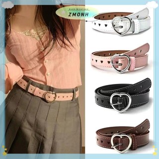 ZMONH Nữ Da Rỗng Ra Trái Tim Yêu Nữ Thắt Lưng Quần Pin Khóa Da Nữ Vintage Thắt Lưng