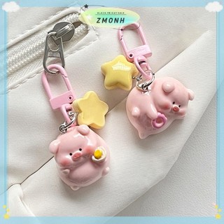 ZMONH Ba Chiều Lợn Hồng Móc Khóa Mặt Dây Chuyền Động Vật Dễ Thương Khóa Ngôi Sao Móc Khóa Dễ Thương Chú Heo Nhỏ Mẫu Móc Khóa Trẻ Em Quà Tặng
