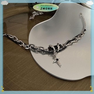 ZMONH Retro Đen Zircon Ngôi Sao Vòng Tay Nữ Nam Quà Tặng Xu Hướng Dây Xích Kim Loại Unisex Goth Trang Sức Cặp Đôi Mới Phụ Kiện
