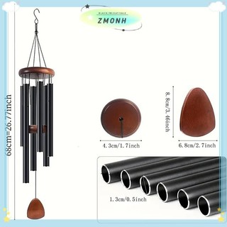 ZMONH Classic 26 Inch Ống Nhôm Chuông Gió Có Thẻ Gỗ Trang Trại Sân Vườn Ban Công Hành Lang Trang Trí