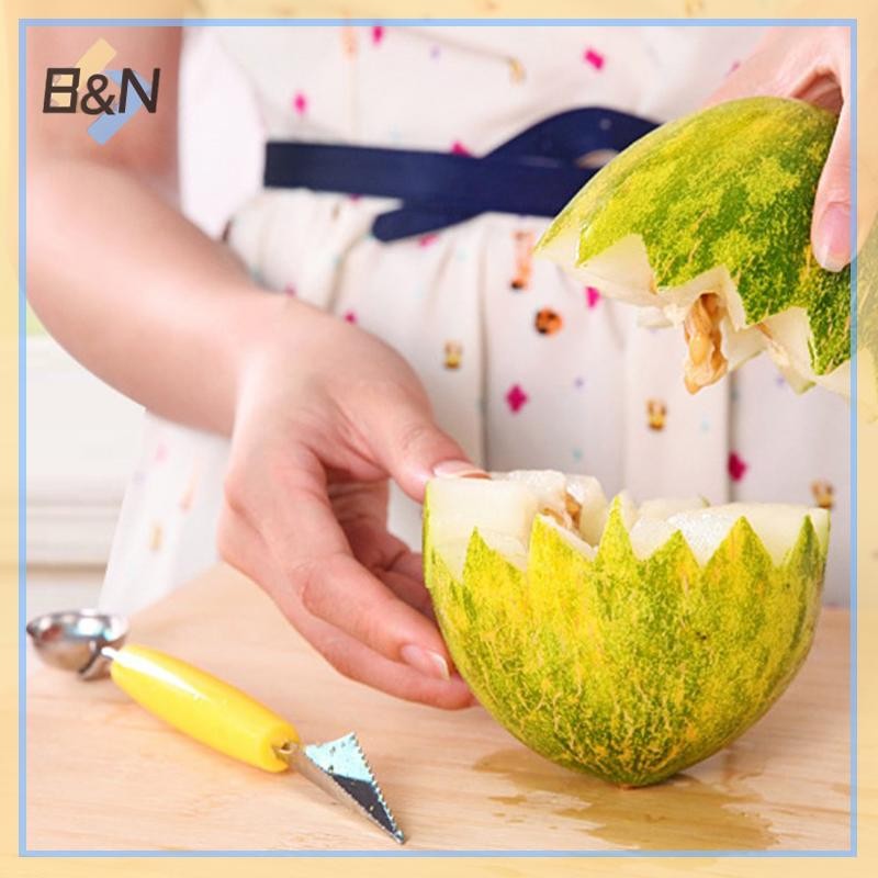 B & N Dưa Dưa Hấu Trái Cây Baller Khắc Kem Dưa Muỗng Khắc Thủ Công.