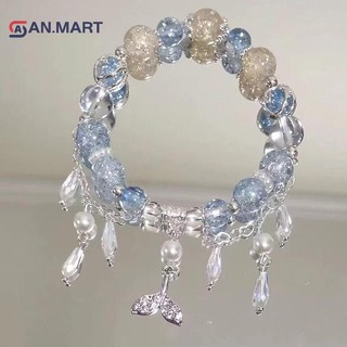 Bigdealssuper Mùa Hè Ngọt Ngào Lãng Mạn Pha Lê Hạt sel Vòng Tay Cho Bé Gái Handmade Thời Trang Tươi Cổ Tay Dây Chuyền Tình Bạn Trang Sức Quà Tặng Siêu