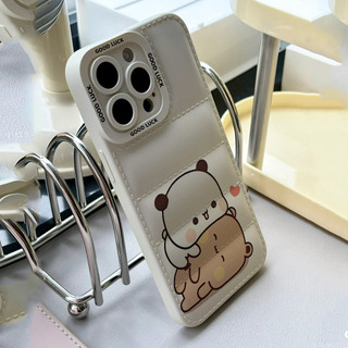 Ốp điện thoại Yier Bubu Playful cho iPhone 17 / 17 Air / 16E / 15 Plus / 14 / 13 / 12 / 11 / Pro Max. Chống sốc và chống rơi. Hộp đựng túi khí kiểu áo khoác silicon lỏng che phủ toàn diện