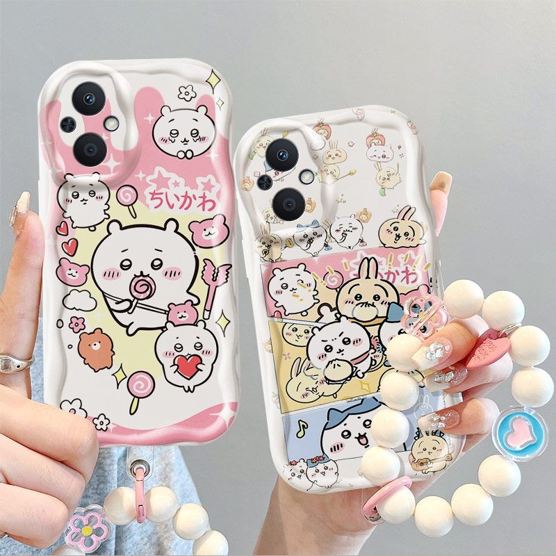 Ốp Lưng Điện Thoại Redmi Note 14 Pro Max 4G 5G 10S 9S A5 Dễ Thương Chiikawas Cổ Tay Dây Chuyền Vòng Tay Trong Suốt Sóng Bên Silicon Hoạt Hình