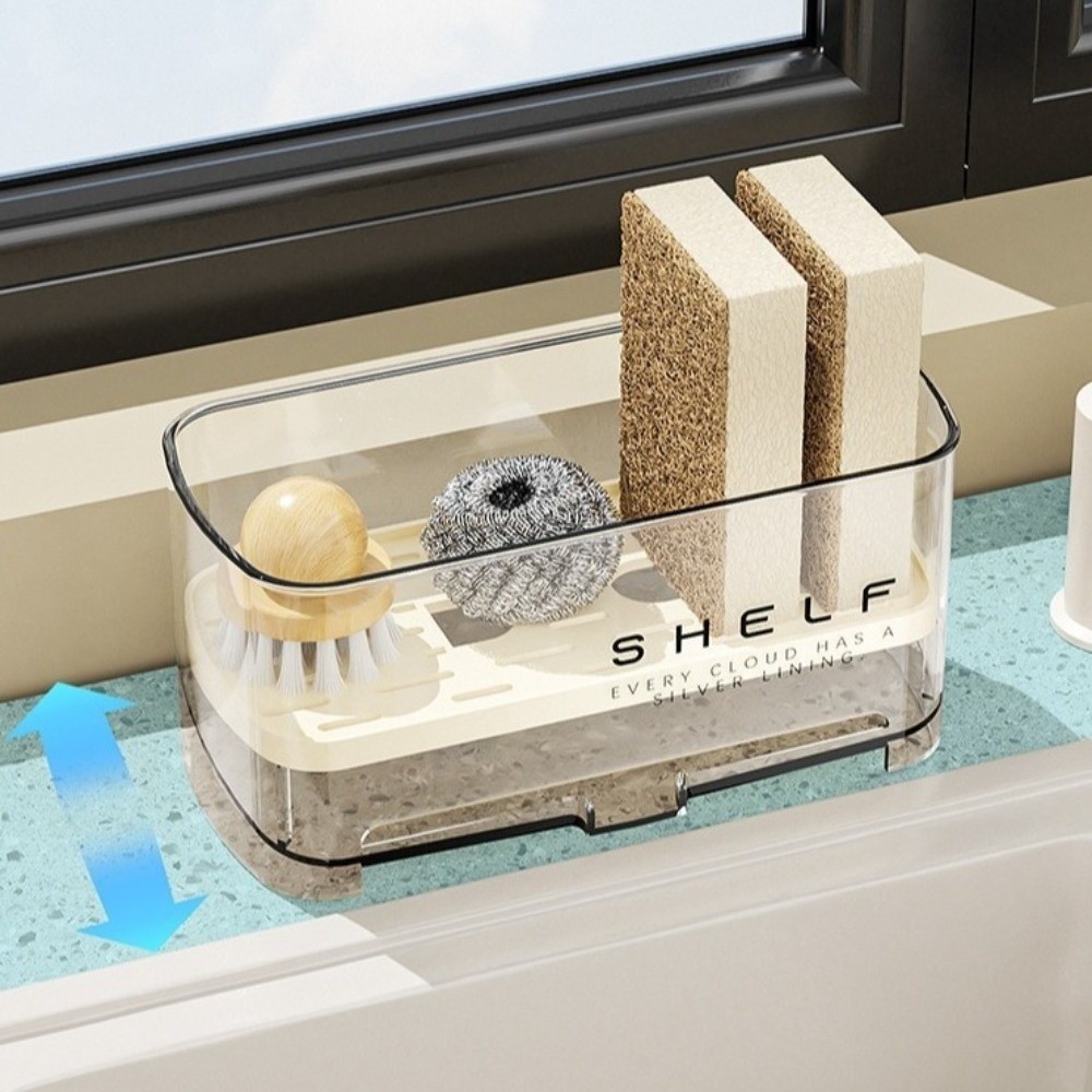 Giá đựng vòi TOPTOOLCX, Giá đỡ bồn rửa chén đa chức năng trong suốt, Tiết kiệm không gian với tấm thoát nước Giá bồn rửa nhà bếp Đồ dùng nhà bếp